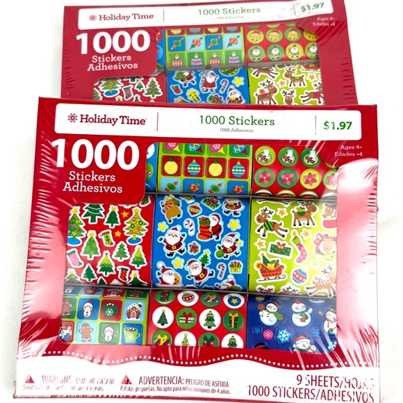 Holiday Time 1000 Christmas Stickers – 9 Sheets (NEW) 2 Pack - Picture 9 of 9